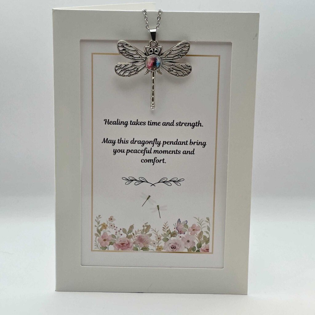 Dragonfly Pendant Gift Set - Healing takes time