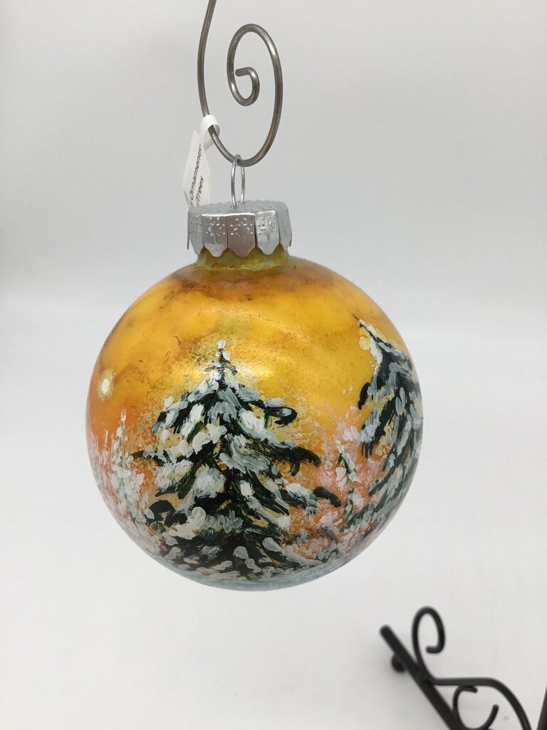 3" Glass Ornaments-YellowSky/Trees