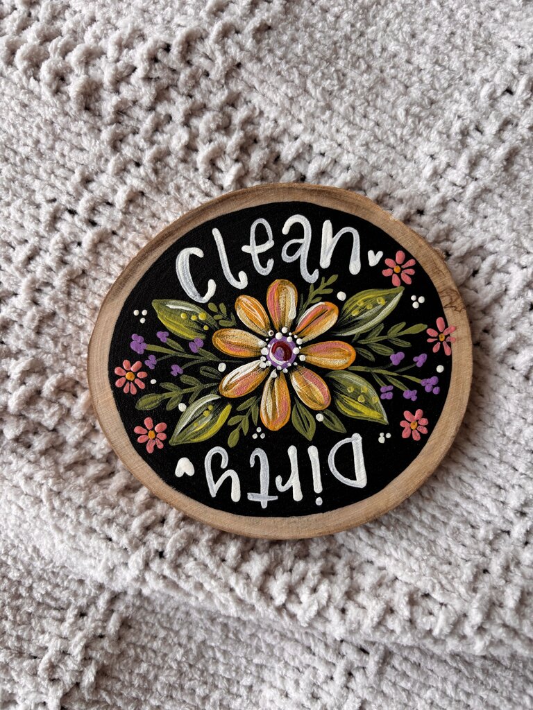 Yellow Floral Dishwasher Magnet