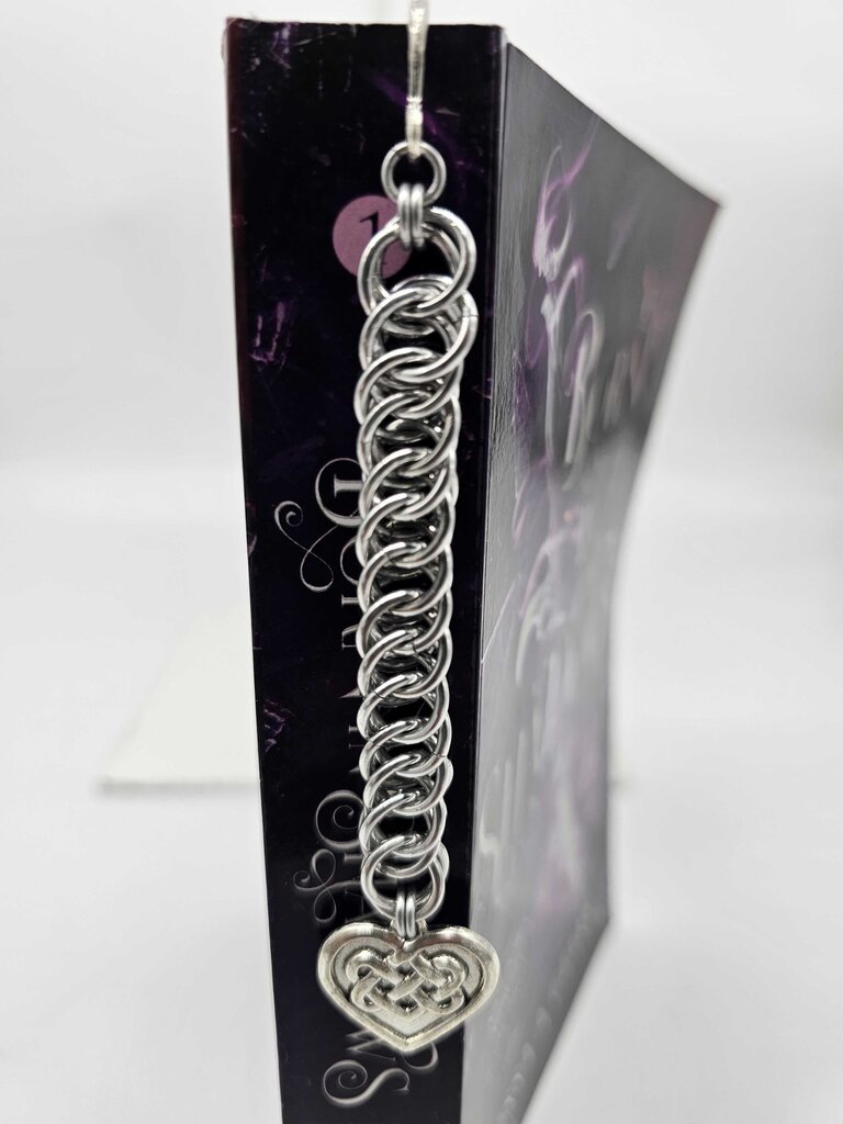 Silver Half Persian 4-1 with Celtic Heart Charm Bookmark