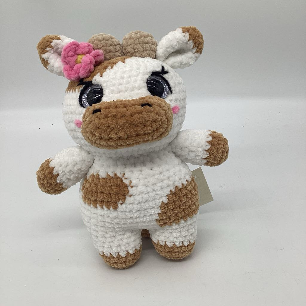 Crochet Standing Cow with Flower