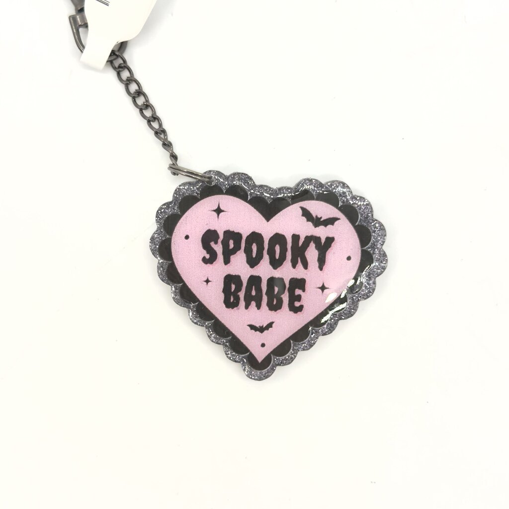 Spooky Babe Heart Keychain