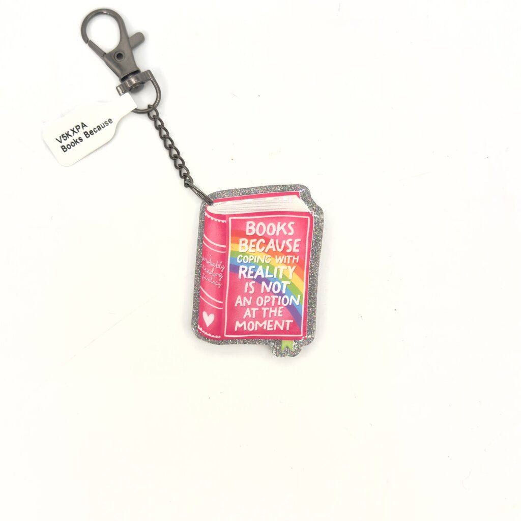 Books Because Coping with Reality Keychain