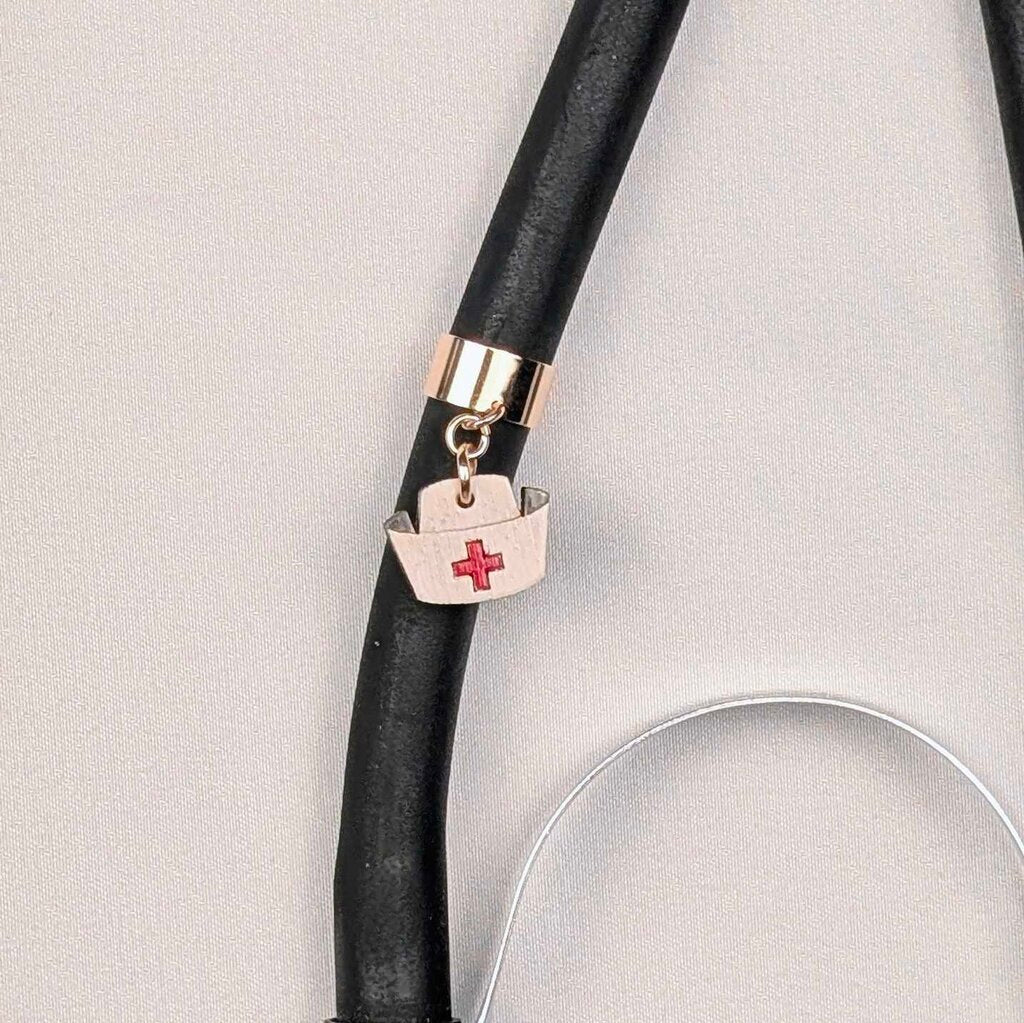 Nurse's Hat Stethoscope Charm