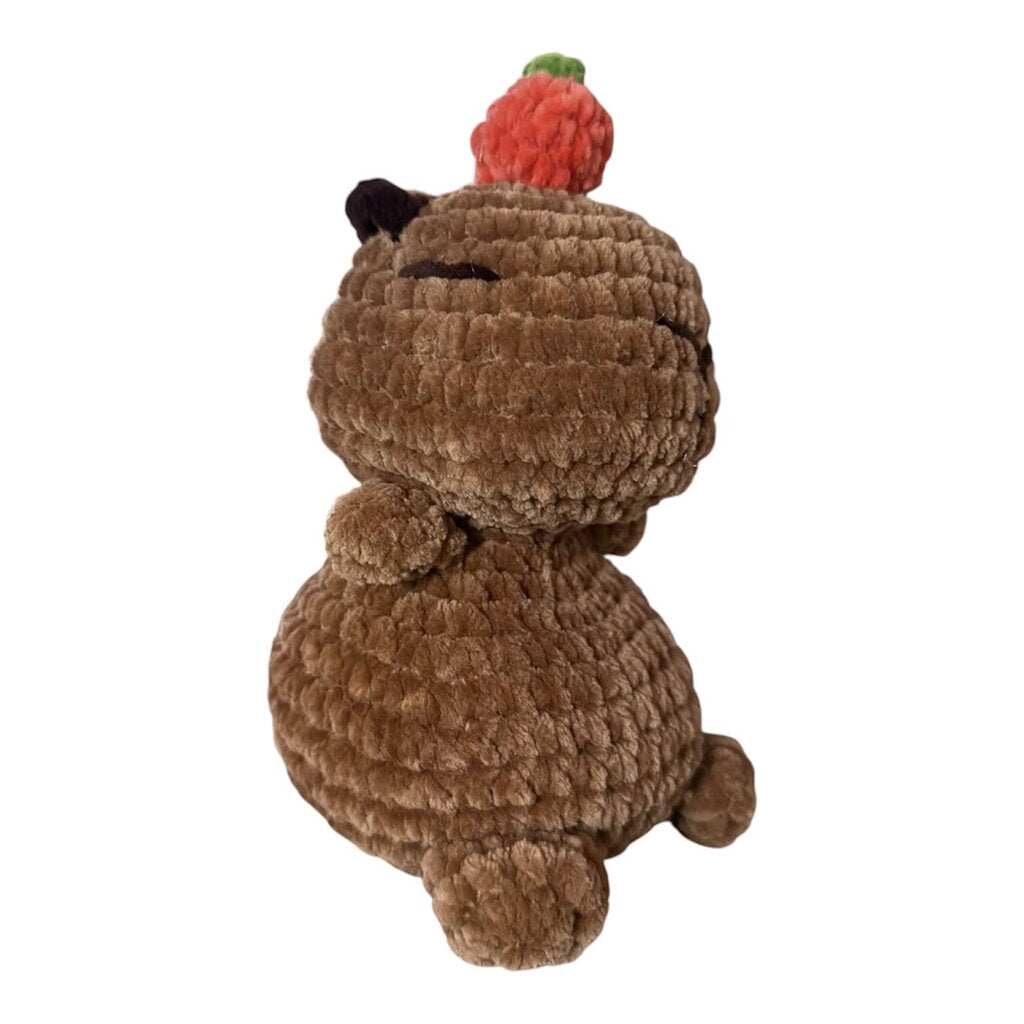 Crocheted weighted capybara plushie