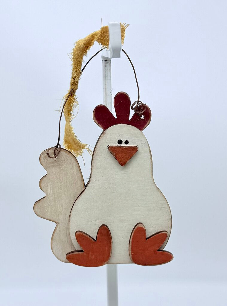 Wood Chicken Ornament