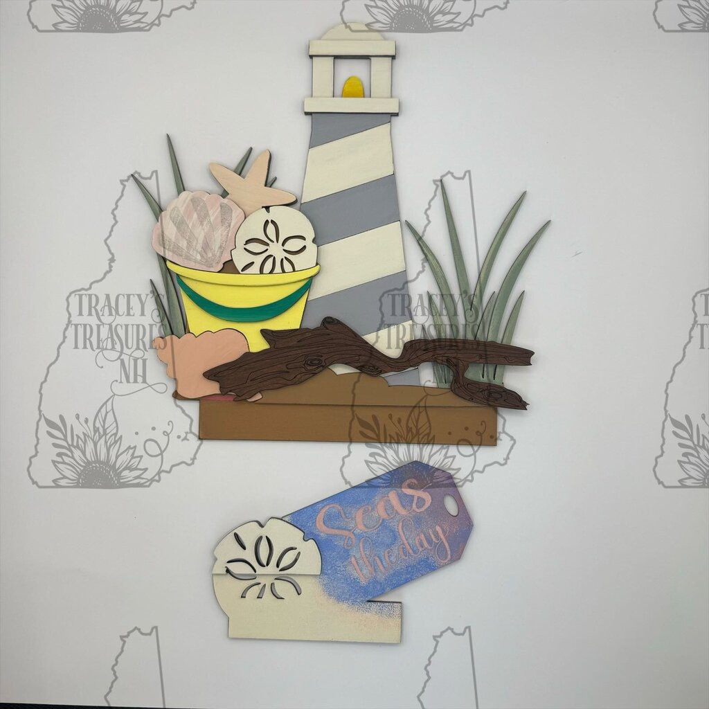 Lighthouse Beach insert for Vintage Box © and Hutch Drawer Cabinet