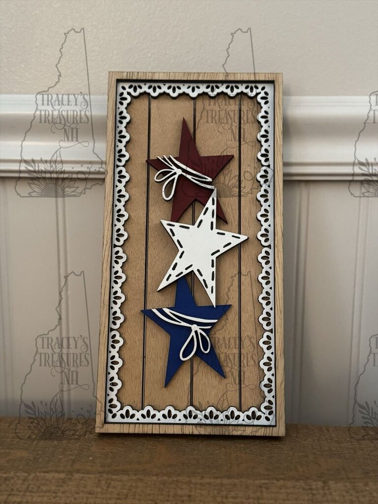 Vintage Lace Frame Summer July Stars