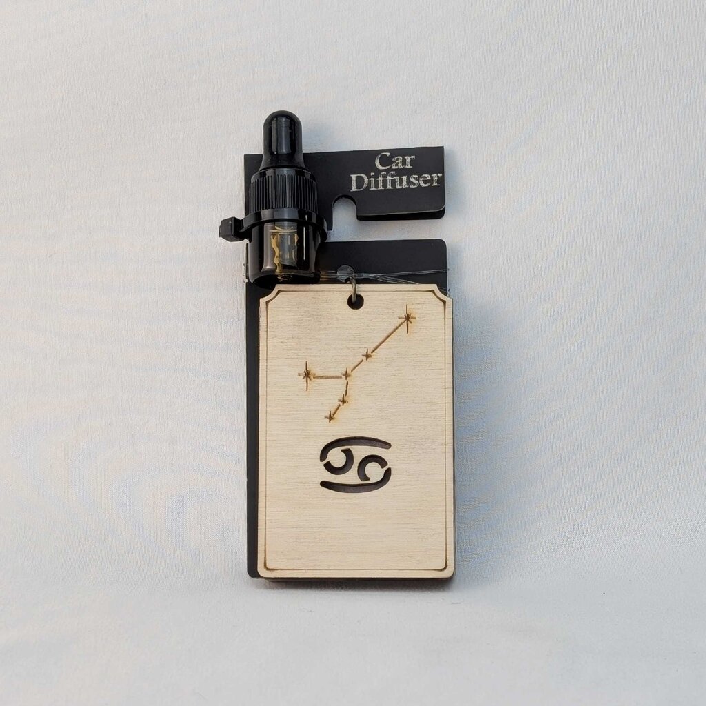 Zodiac Car Diffuser - Cancer natural wood