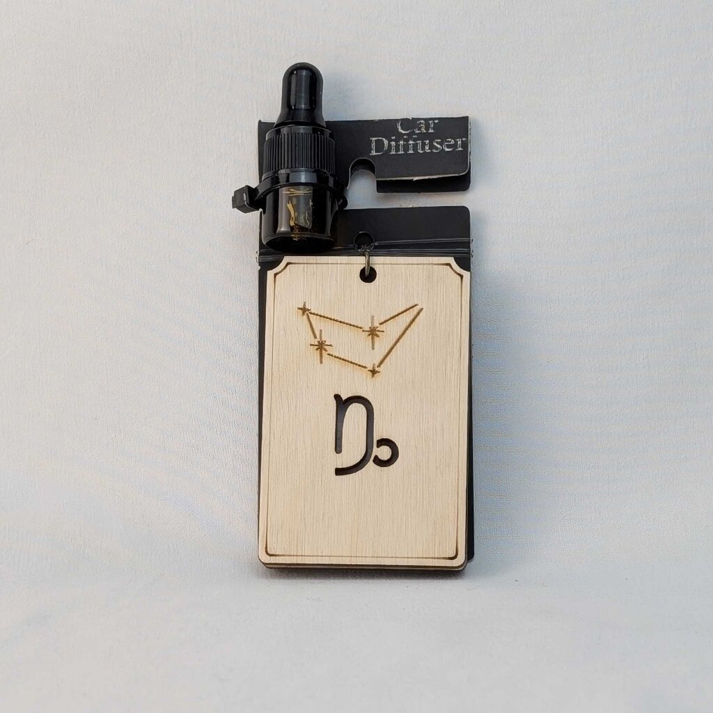 Zodiac Car Diffuser - Capricorn natural wood