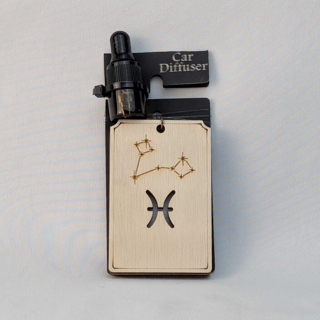 Zodiac Car Diffuser - Pieces natural wood