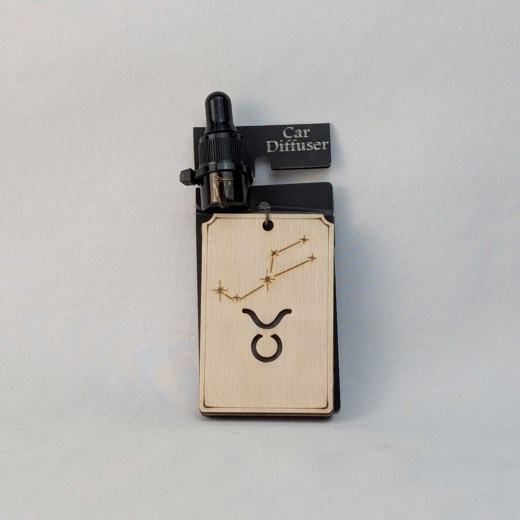 Zodiac Car Diffuser - Taurus natural wood