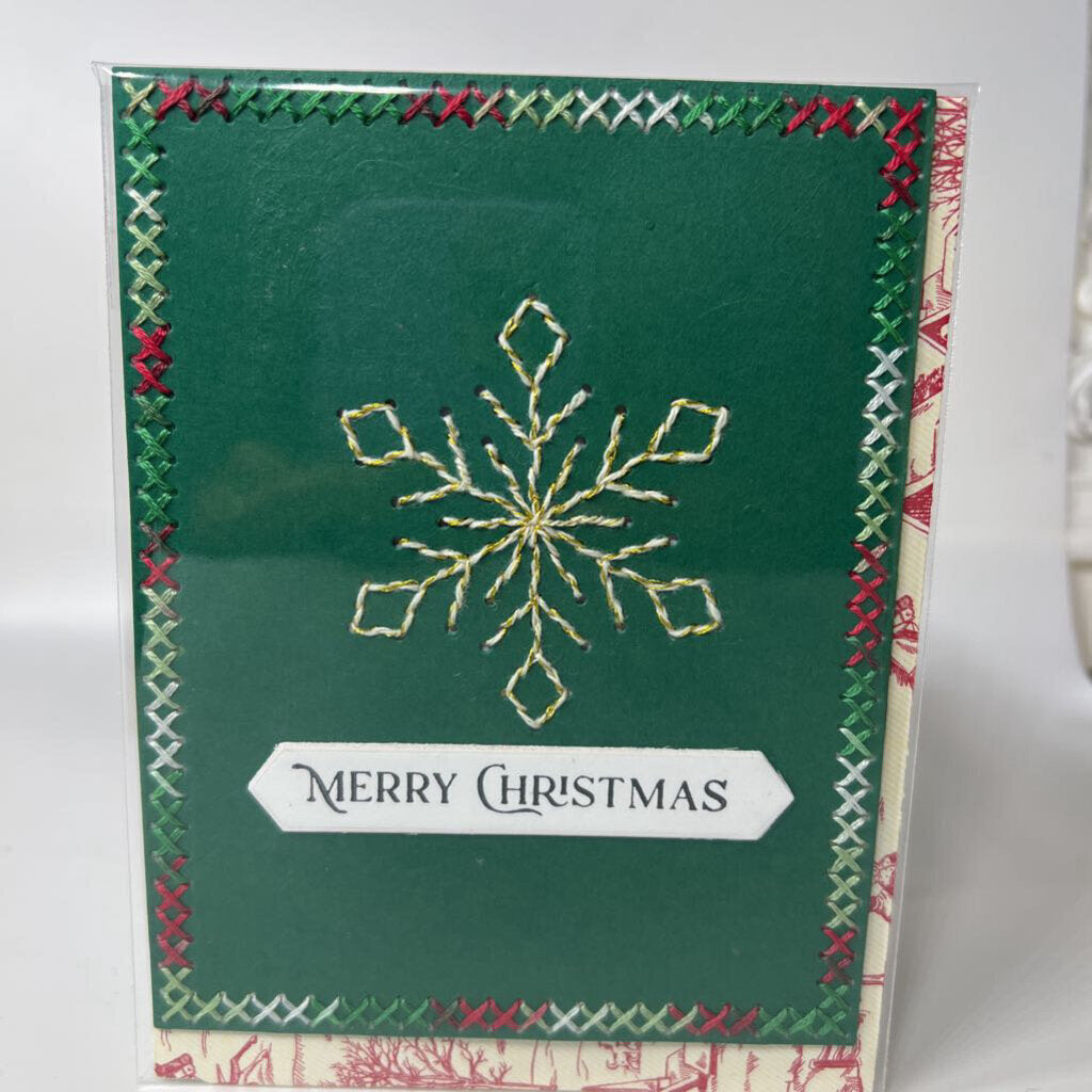 Stitched snowflake card