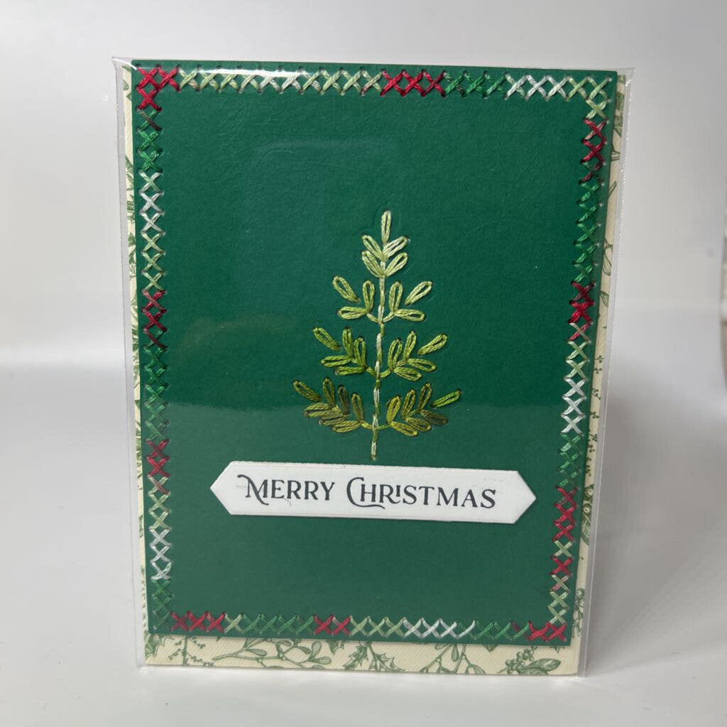 Stitched tree card