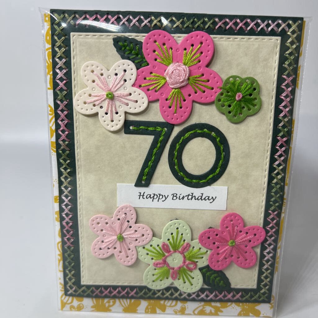 70th stitched card