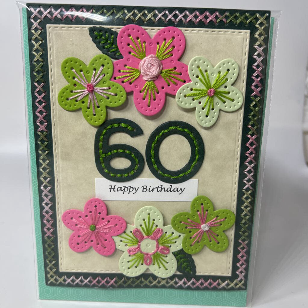 60th stitched card
