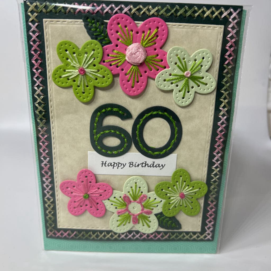 60th stitched card