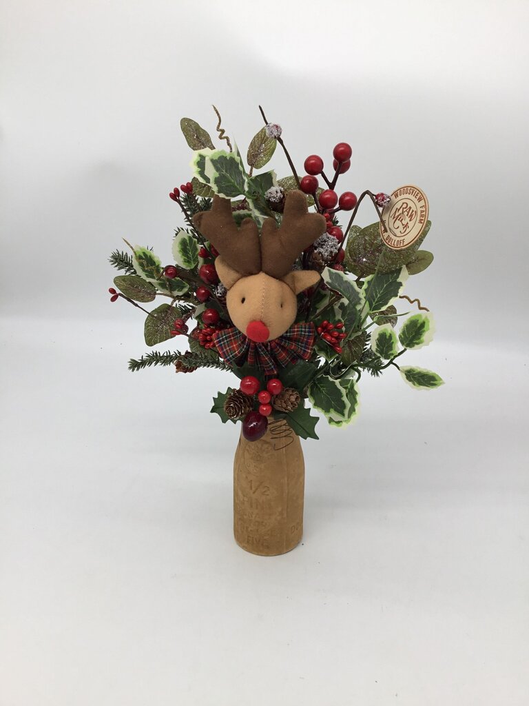Reindeer in a Cardboard Milk Bottle