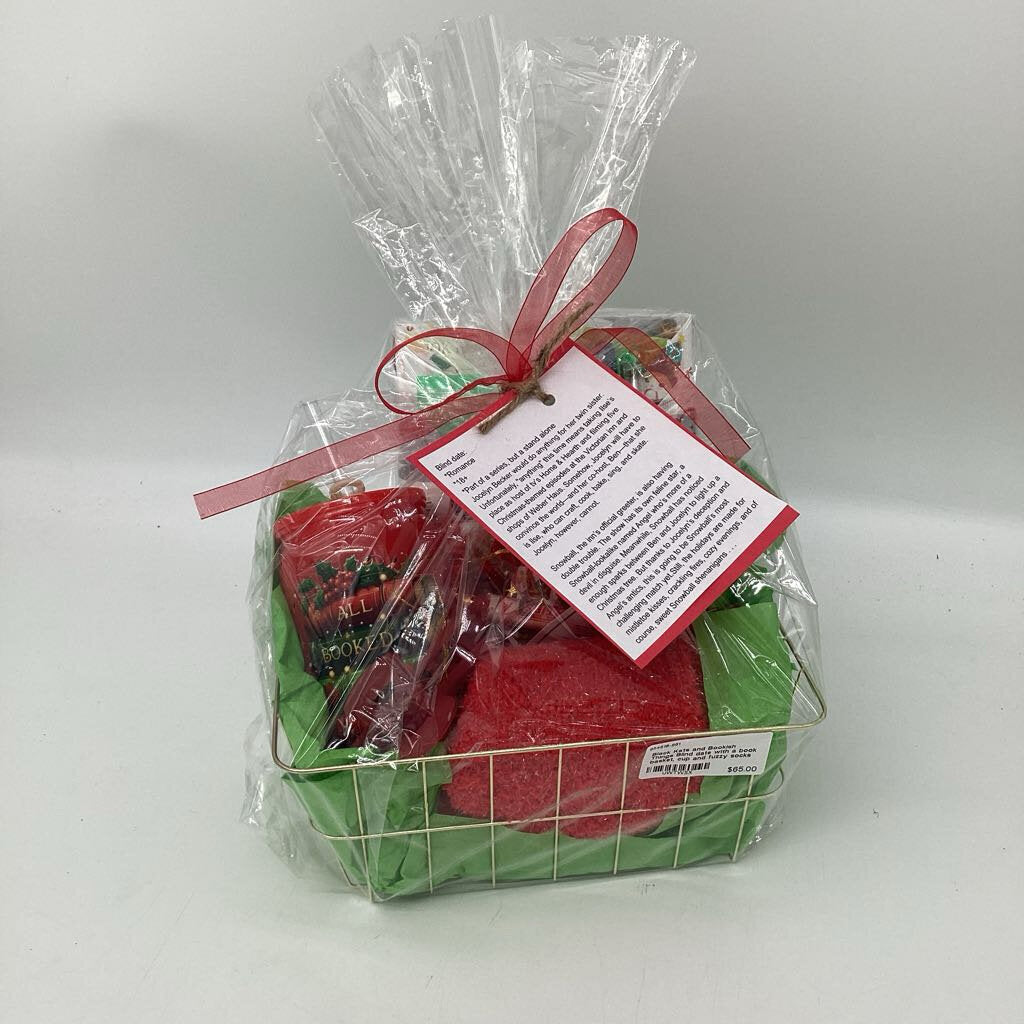 Blind date with a book basket, cup and fuzzy socks