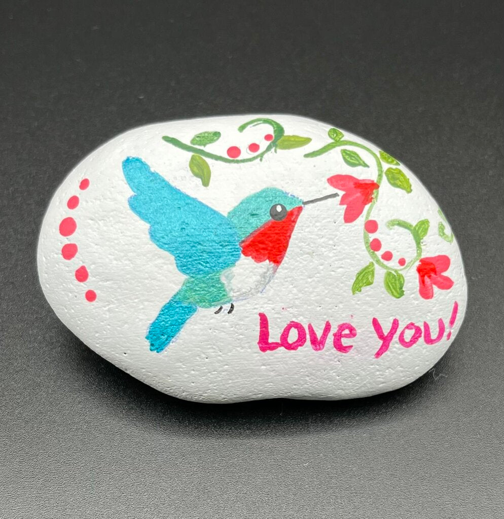 Rock sm. white w/hummer "love you"