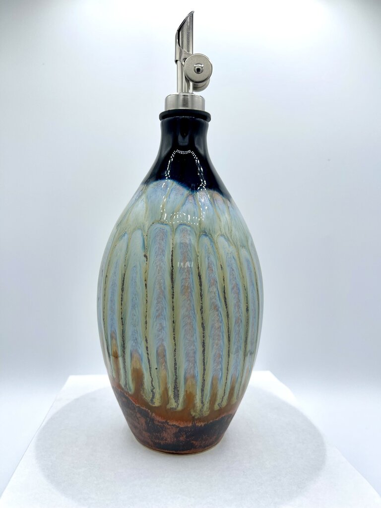 Oil Cruet- Obsidian/Ice/Copper FP