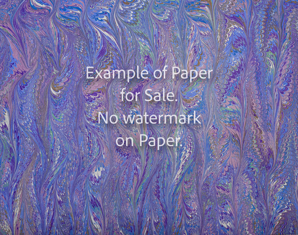 11 x 14 Original Hand-Marbled Paper - lavender, blue 1