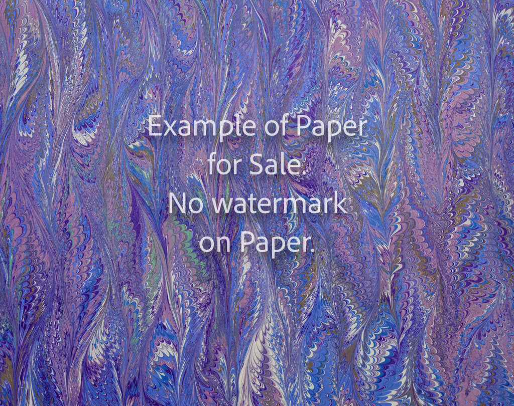 11 x 14 Original Hand-Marbled Paper - lavender, blue 2