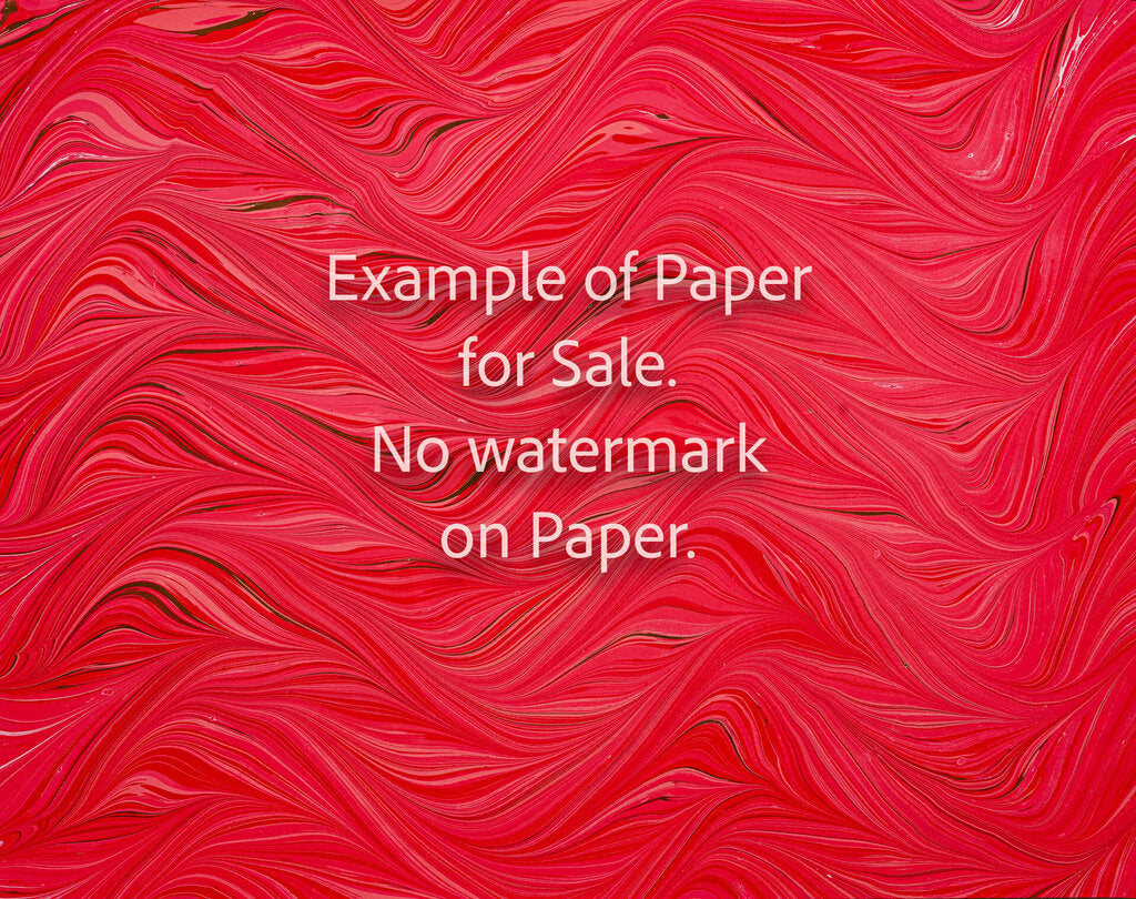 11 x 14 Original Hand-Marbled Paper - Red, pink, dark gray