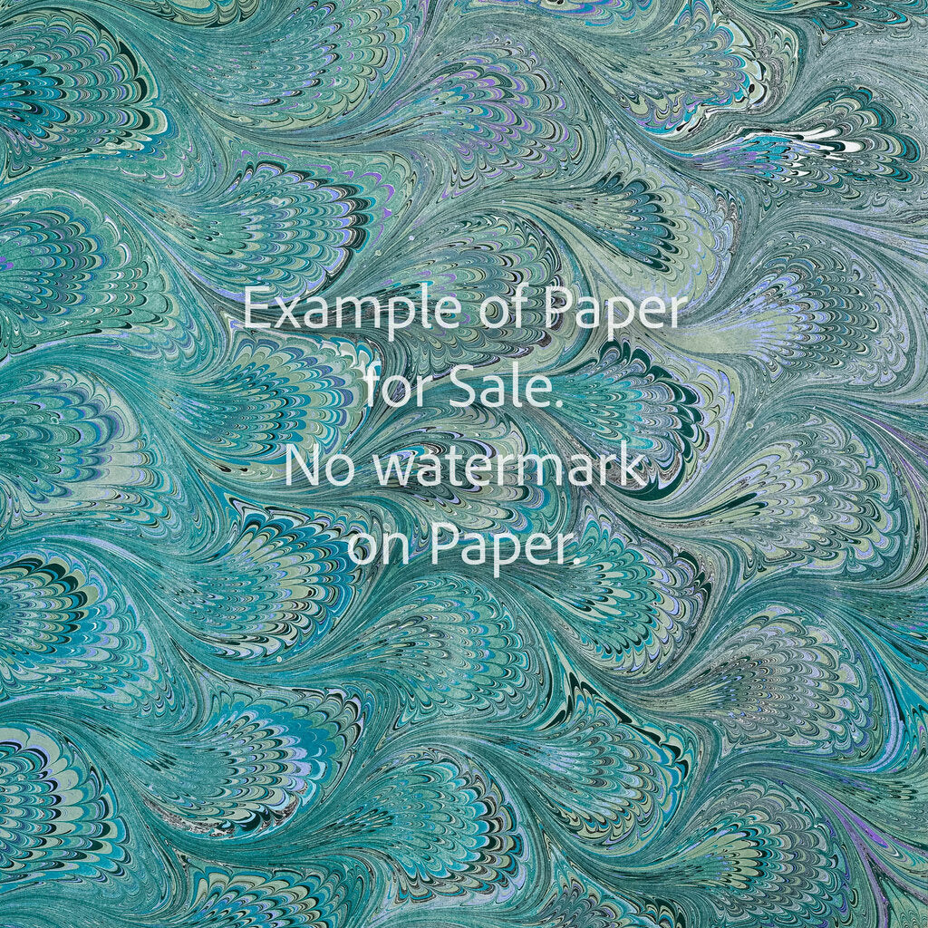 8 x 8 Original Hand-Marbled Paper - greens bouquet pattern 2