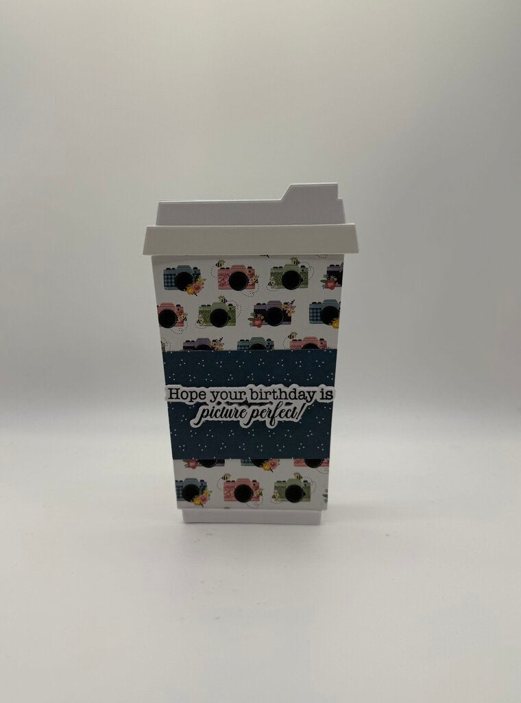 Coffee Cup Gift Card Holder/Card - Hope Your Birthday Is Picture Perfect! Cameras