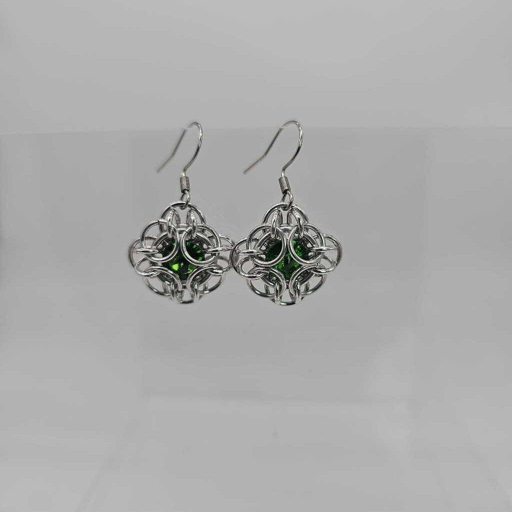 Fern Green Silver Oriana Earrings Surgical Steel Ear Wires