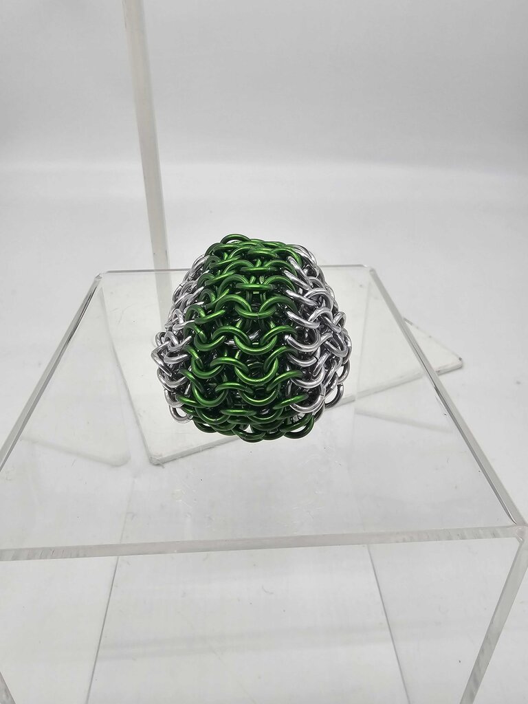 Green Stripe /w Silver juggling ball/foot bag - aluminum, 2 ounce