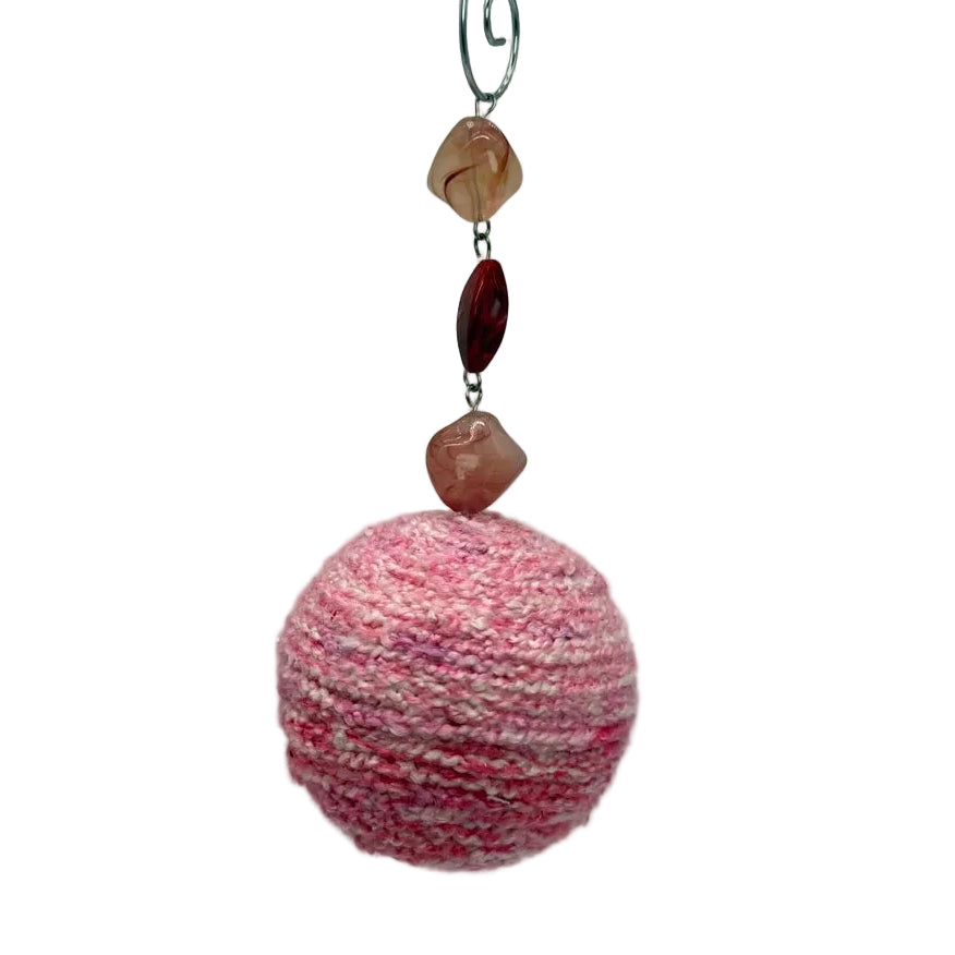 Shades of pink crocheted Hanging ornament/bauble