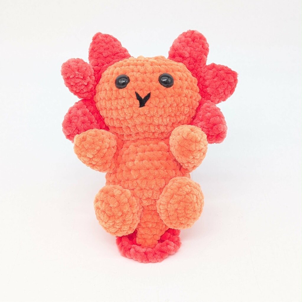Crocheted Orange Axolotl