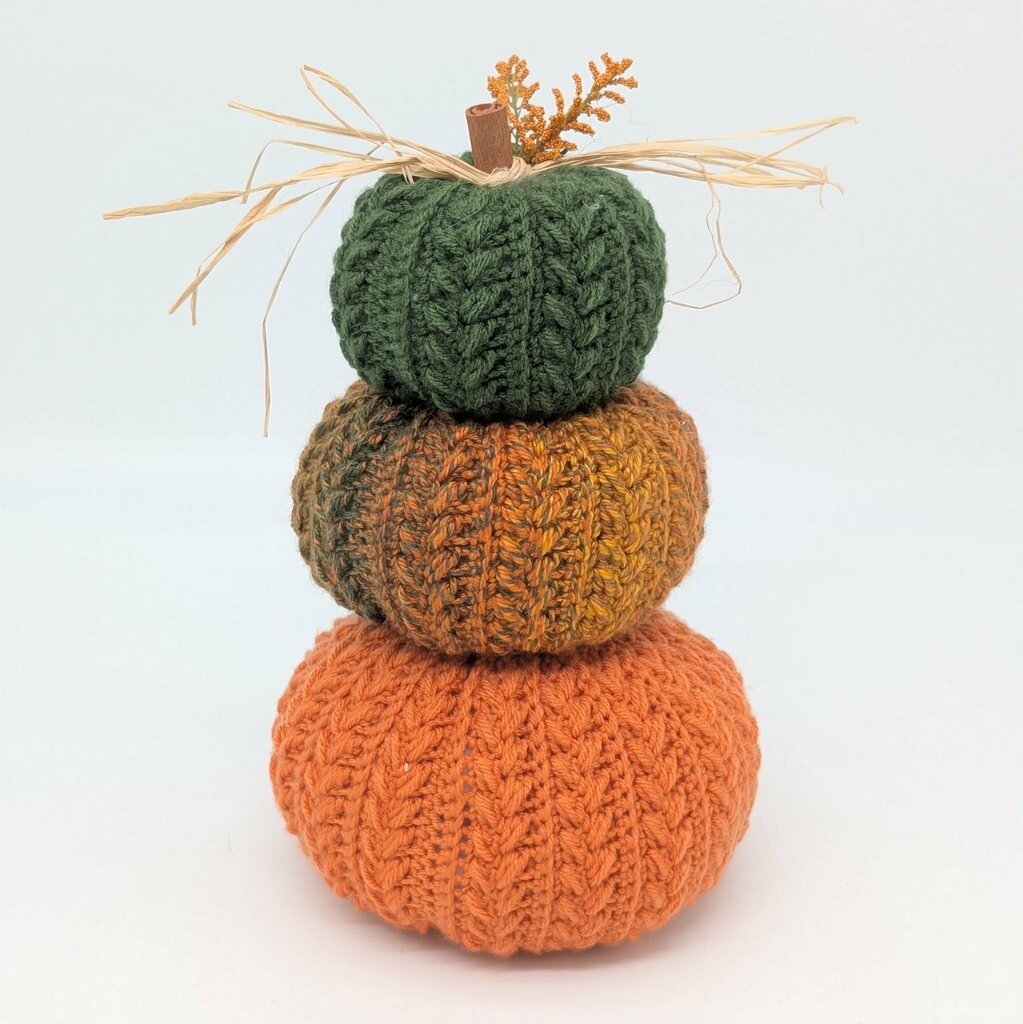 Triple Stack Crocheted Pumpkins