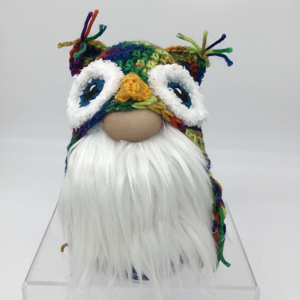 Crochet owl hat gnome