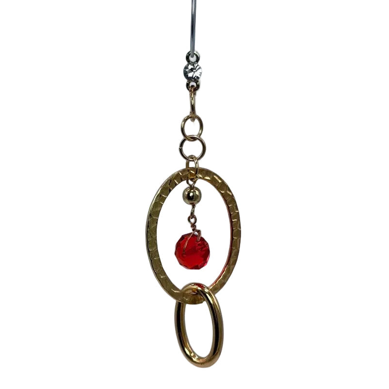 gold and orange repurposed jewelry hanging ornament