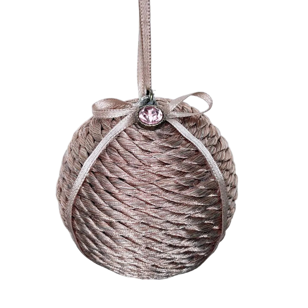 rose gold ornament w/pink gem