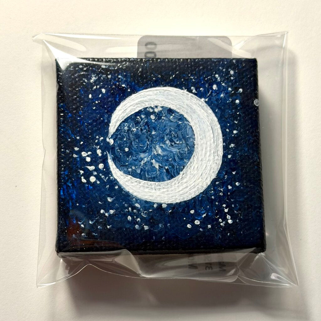 Moon and stars Mini Canvas Magnet