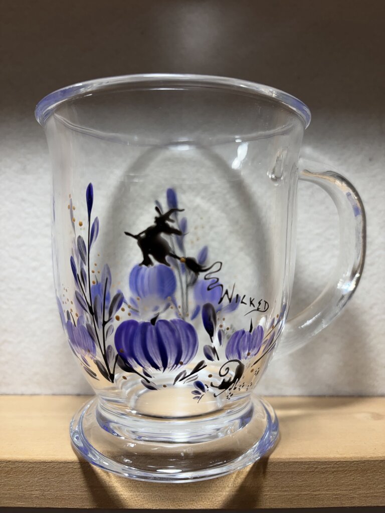 Pumpkin witch purple mug