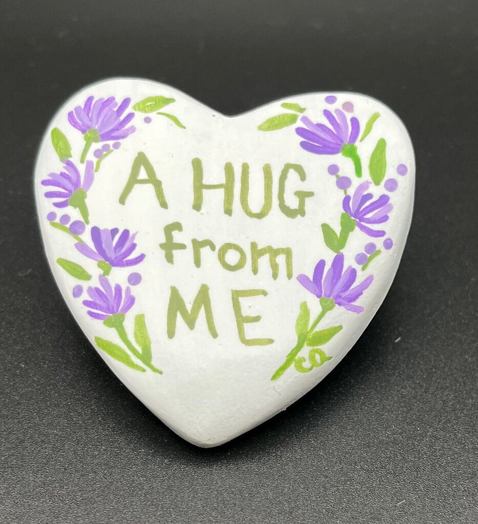 Heart rock-wh-"A Hug fr Me"