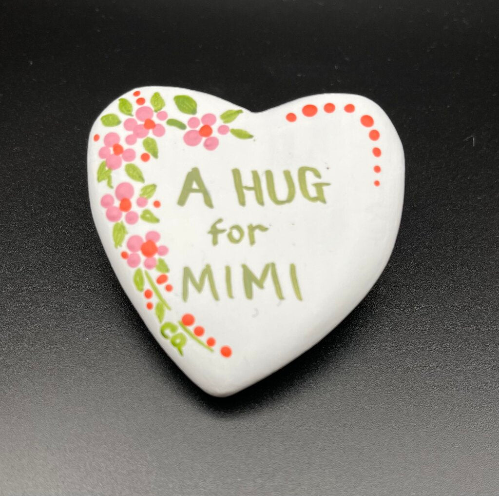 Heart rock-wh-"A Hug for Mimi"