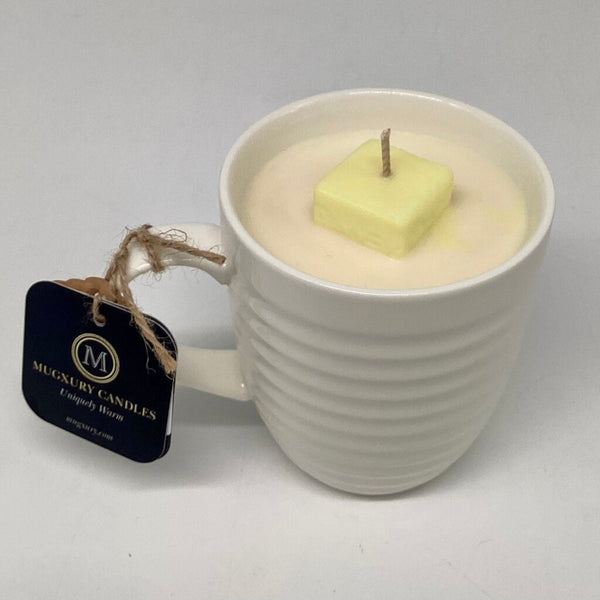 Mashed Potatoes (White Ridged Mug) - Mug Candle- 100% Soy Wax