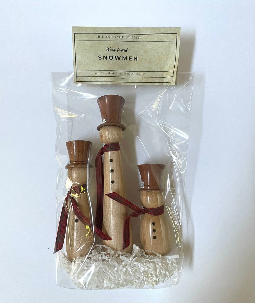 Wood Turned Snowmen