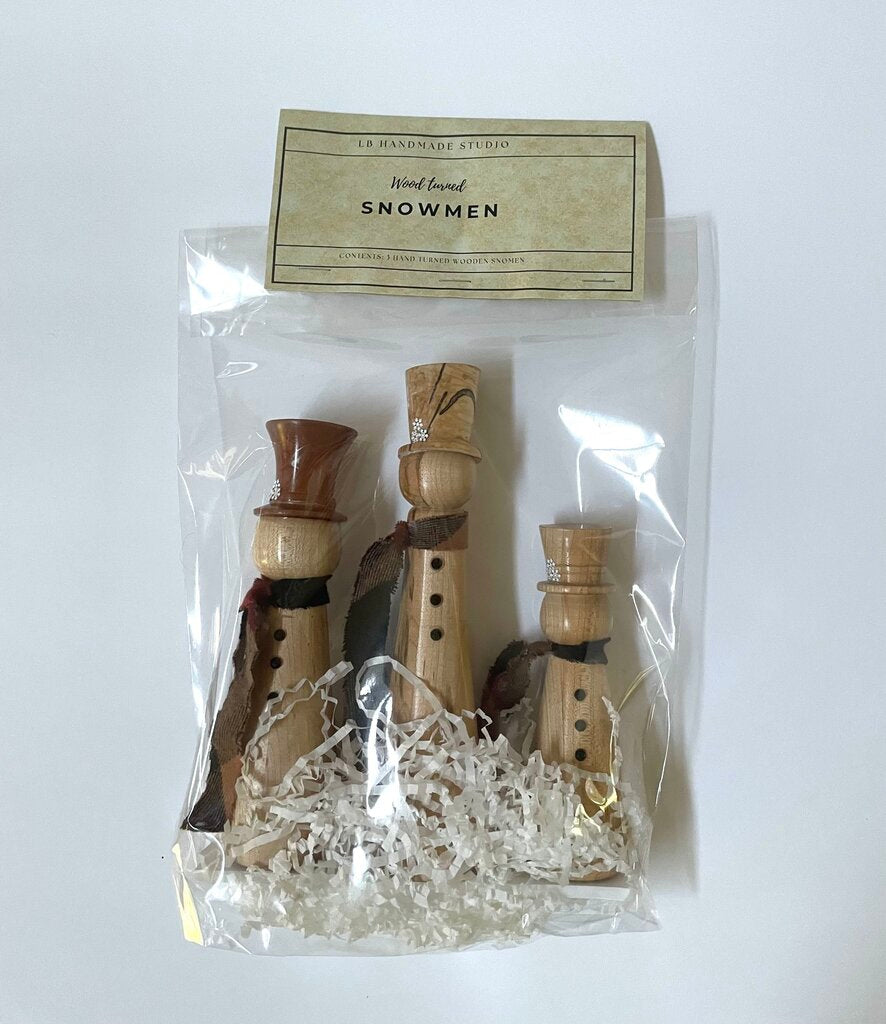 Wood Turned Snowmen