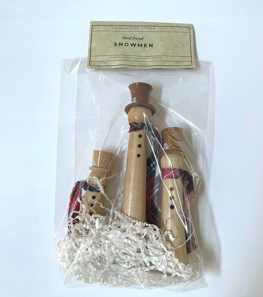 Wood Turned Snowmen