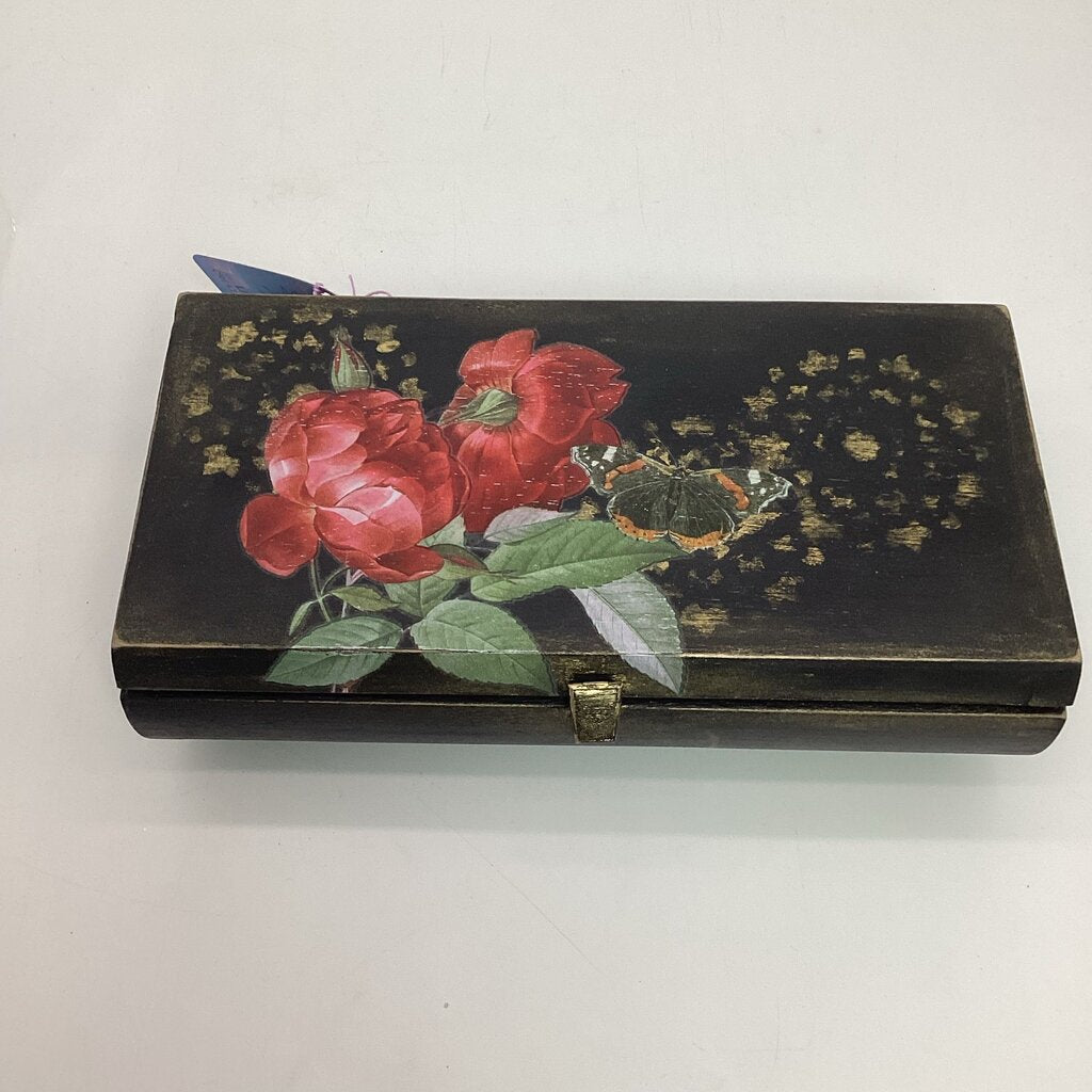 Upcycled Jewelry Box-Black/Foral