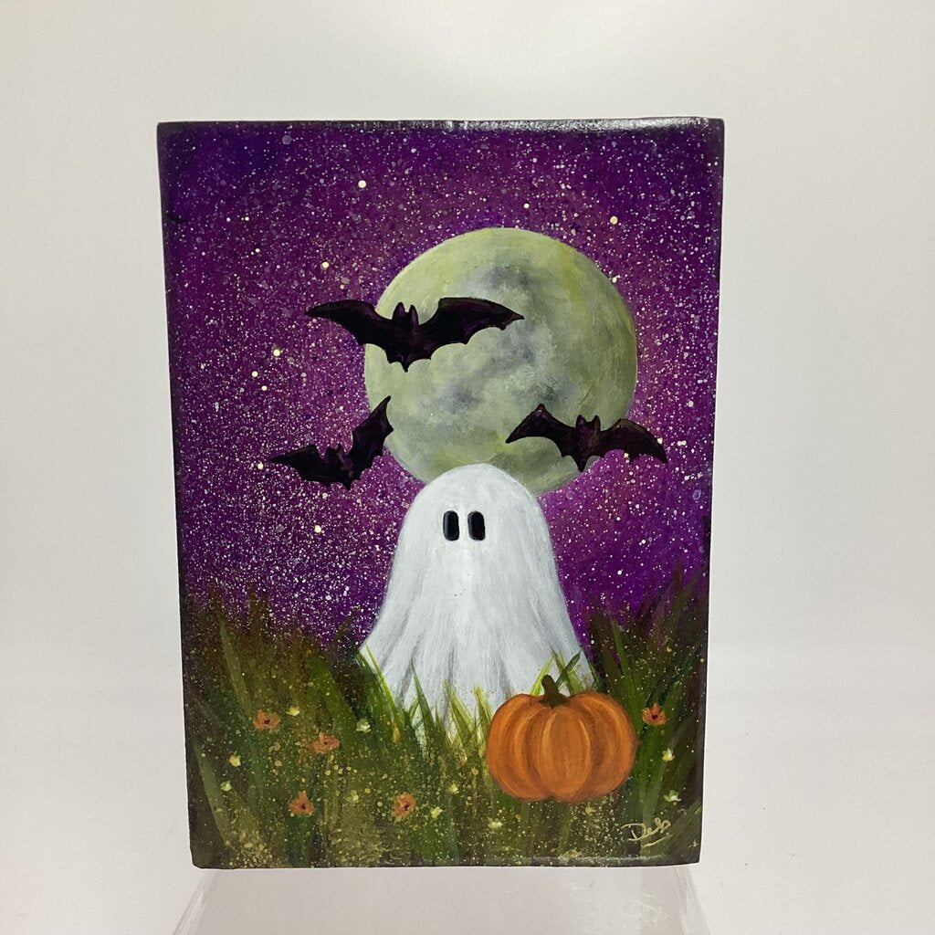 Ghost Wood Block Painting
