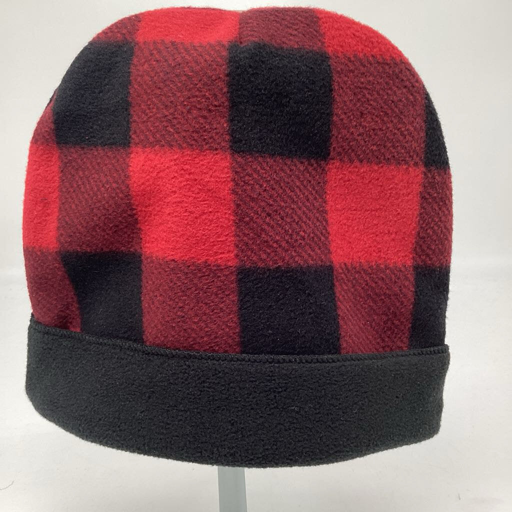 Fleece Hat - Red Buffalo Check