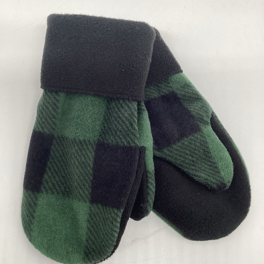 Fleece Mitten - Green Buffalo Check